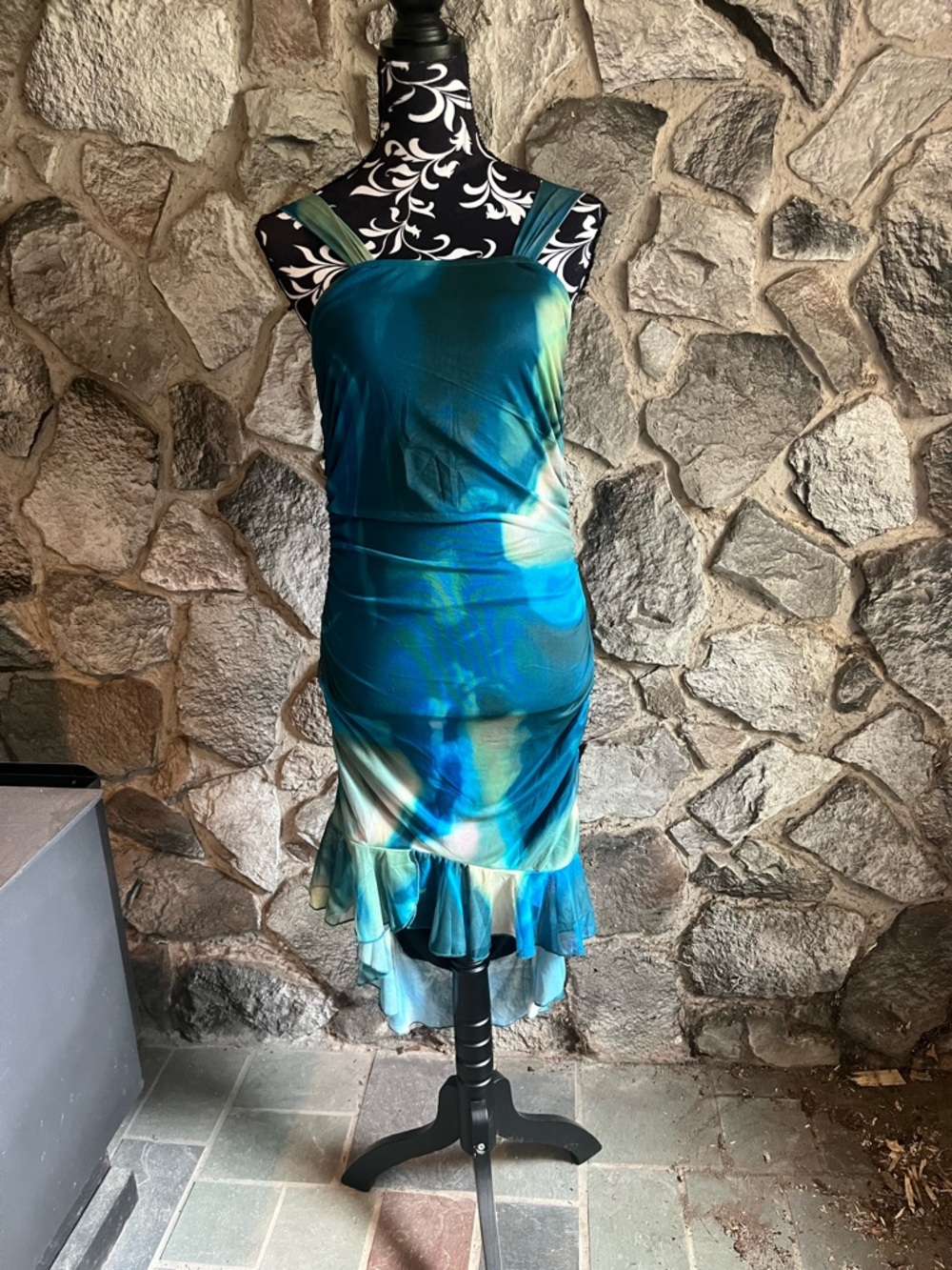 NWT Goth Dark Ruched Bodycon Dress L